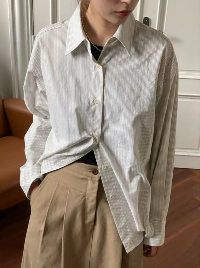 Hoper - Korean Women Fashion - #thatsdarling - Autumn Shirt - 5
