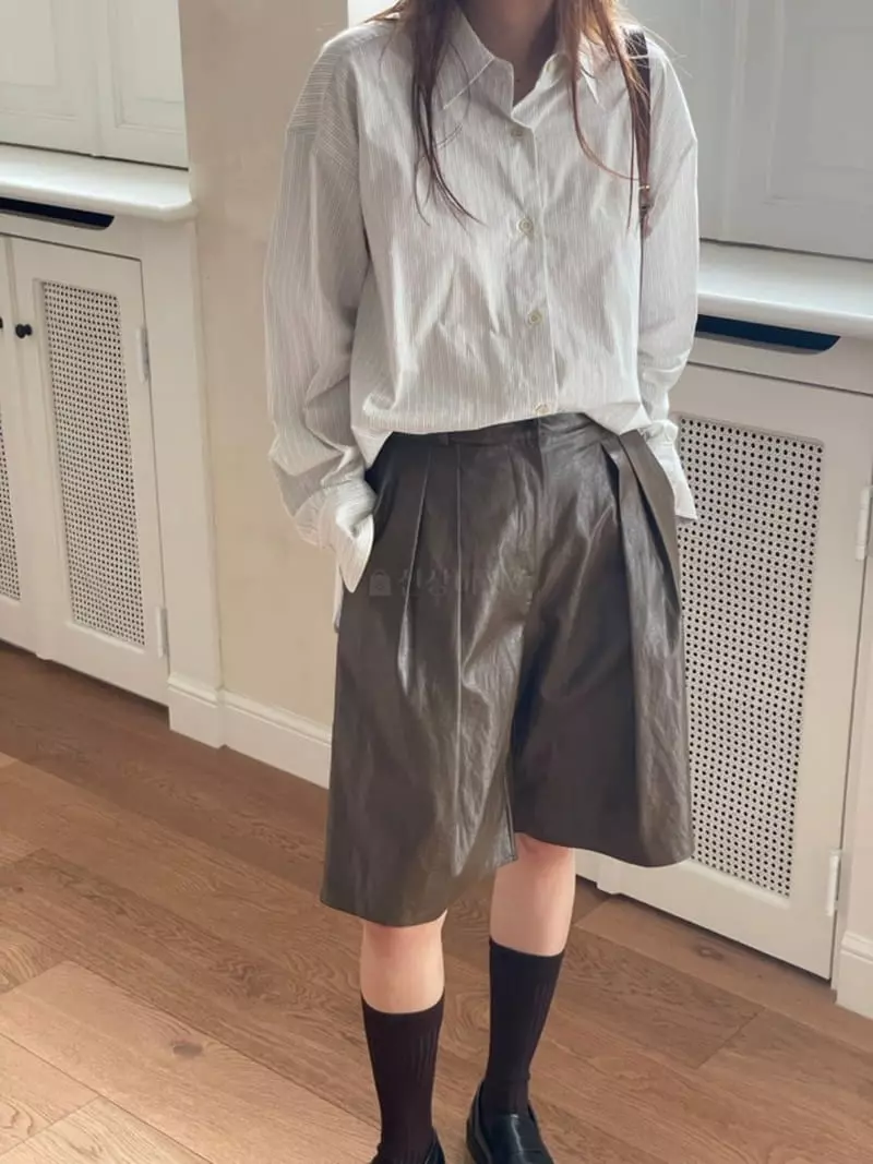 Hoper - Korean Women Fashion - #womensfashion - Leather Pants Set Up - 7