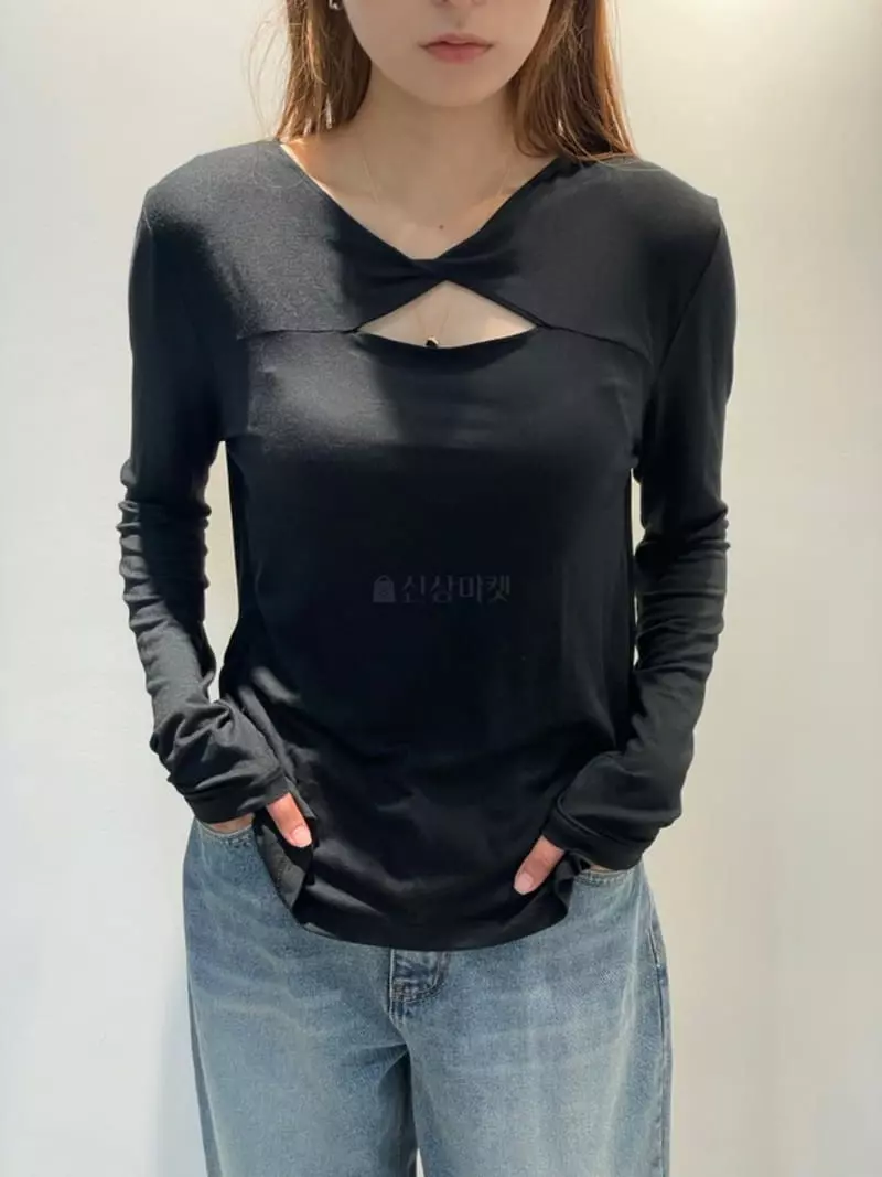 Hoper - Korean Women Fashion - #womensfashion - Twist Tee - 6