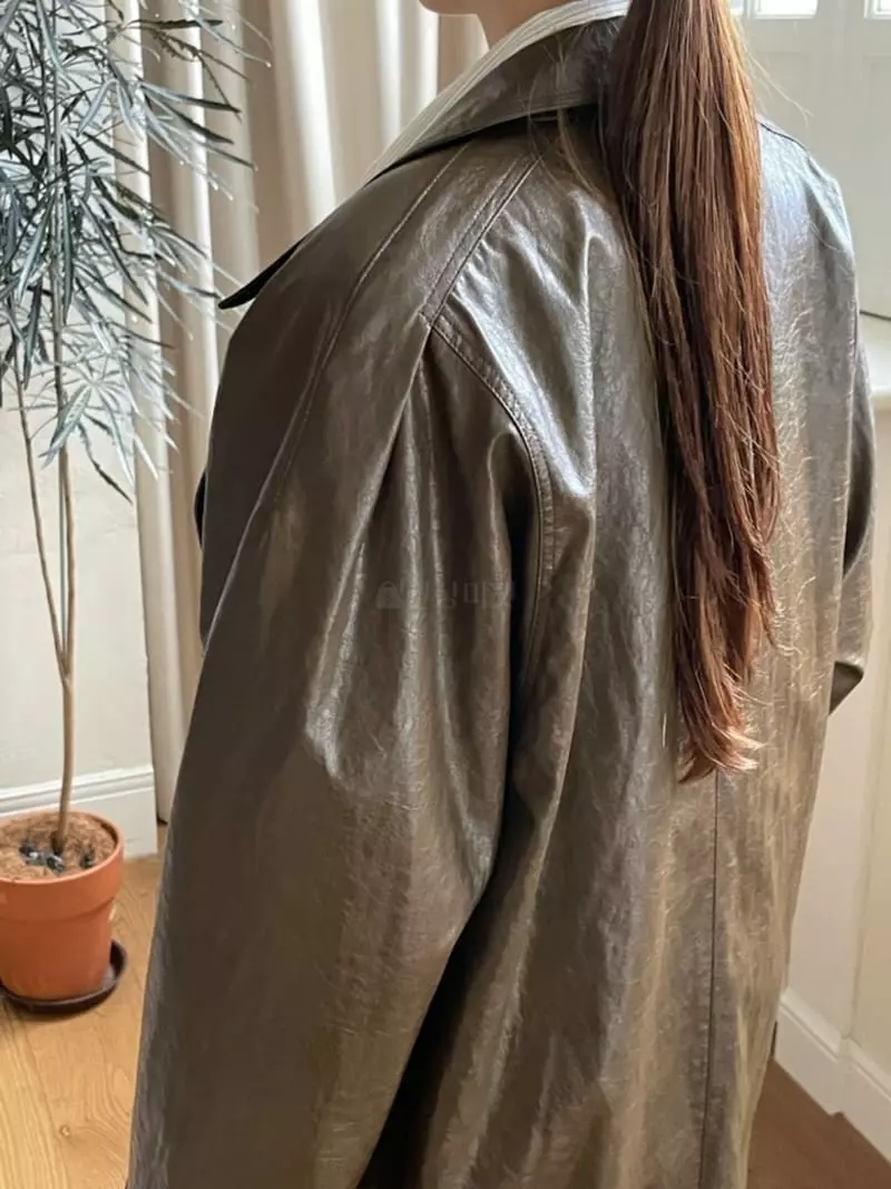 Hoper - Korean Women Fashion - #womensfashion - Fake Leather Jacket - 6
