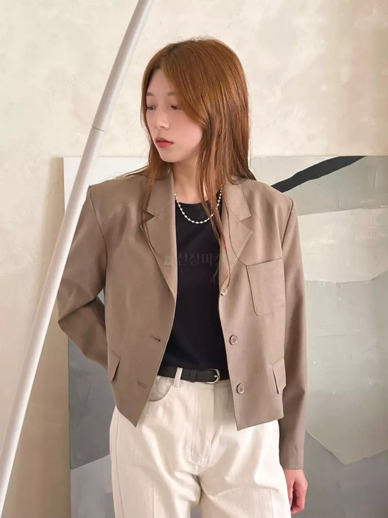 Hoper - Korean Women Fashion - #womensfashion - Crop Short Jacket - 7