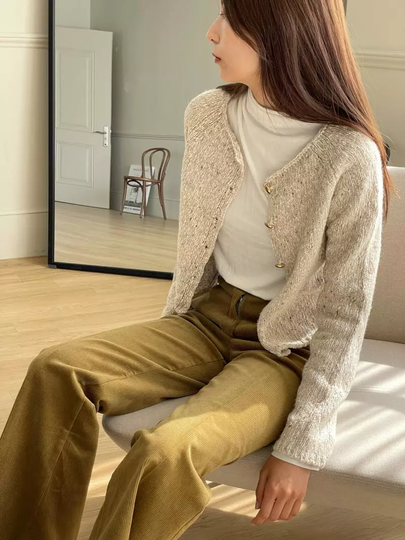 Hoper - Korean Women Fashion - #womensfashion - Crop Knit Cardigan