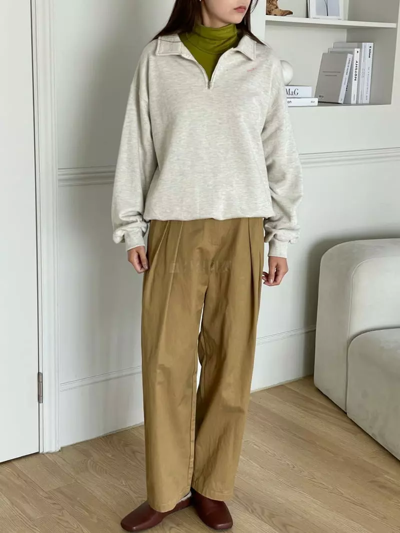 Hoper - Korean Women Fashion - #womensfashion - Collar Sweatshirt - 5