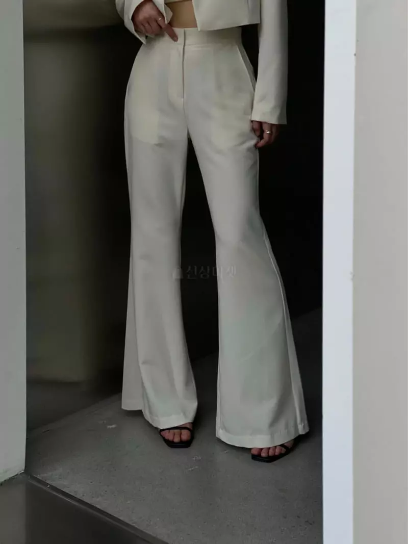 Howl - Korean Women Fashion - #momslook - Corner Slit Bootcut Slacks