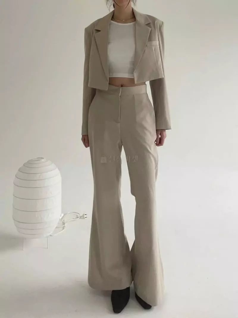 Howl - Korean Women Fashion - #momslook - Corner Slit Bootcut Slacks - 11