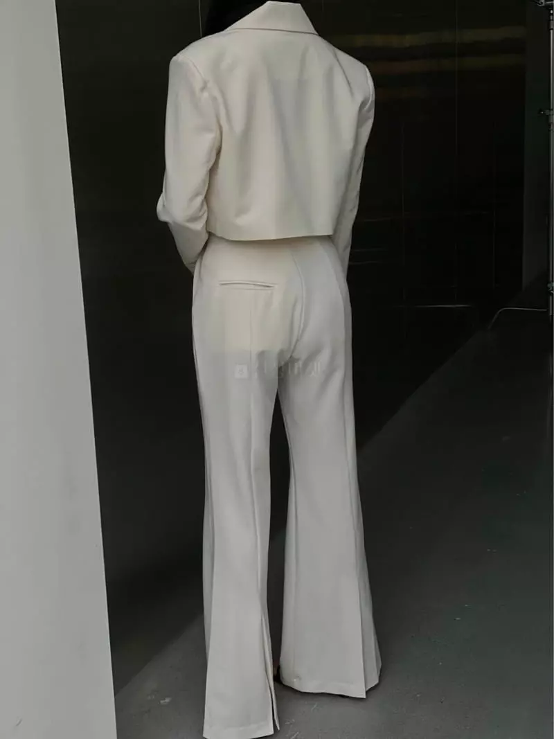 Howl - Korean Women Fashion - #momslook - Corner Slit Bootcut Slacks - 3