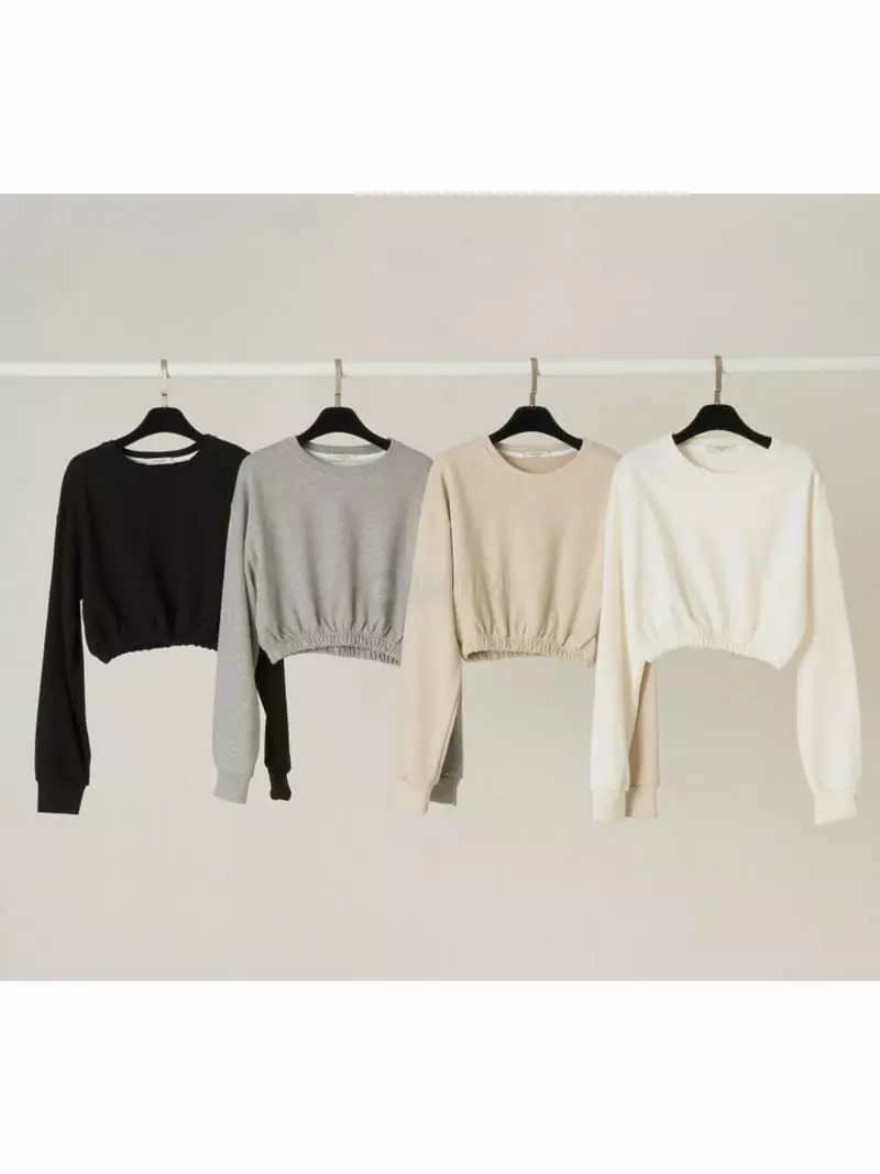 Howl - Korean Women Fashion - #momslook - Soft Crop Sweatshirt - 10