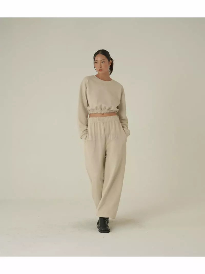 Howl - Korean Women Fashion - #momslook - Soft Crop Sweatshirt - 9