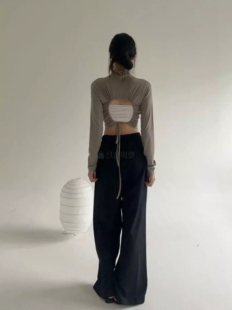 Howl - Korean Women Fashion - #momslook - Backless Strap Long Sleeve Tee - 5