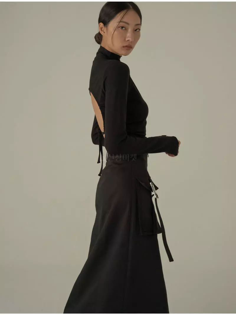 Howl - Korean Women Fashion - #momslook - Backless Strap Long Sleeve Tee - 6