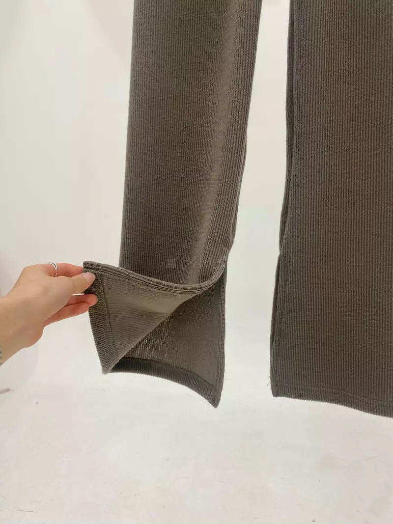 Howl - Korean Women Fashion - #pursuepretty - Knit Slit Pants - 4