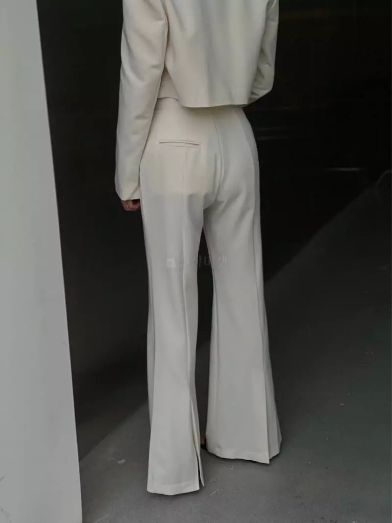 Howl - Korean Women Fashion - #womensfashion - Corner Slit Bootcut Slacks - 2