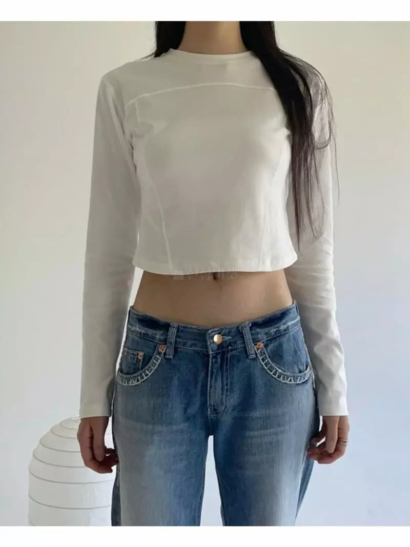 Howl - Korean Women Fashion - #womensfashion - Short Stitch Long Sleeve Tee - 12