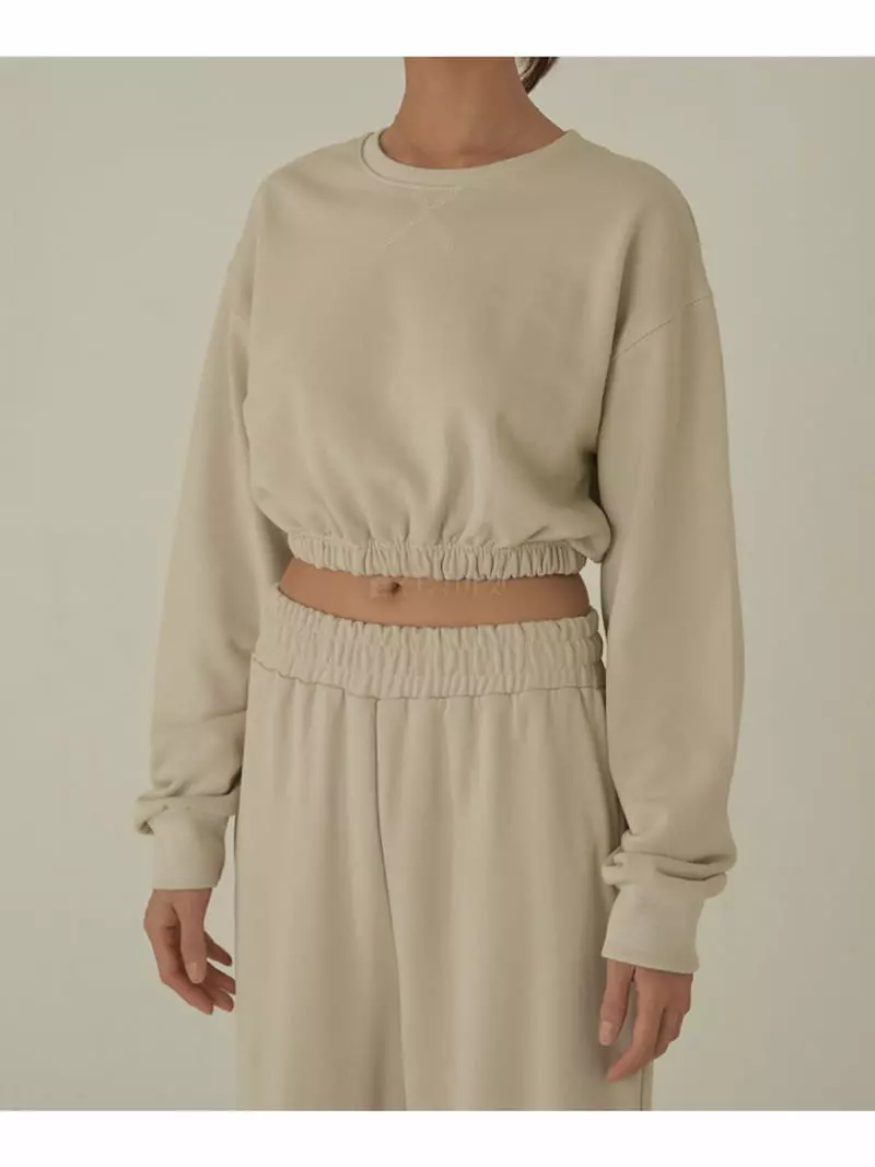 Howl - Korean Women Fashion - #womensfashion - Soft Crop Sweatshirt