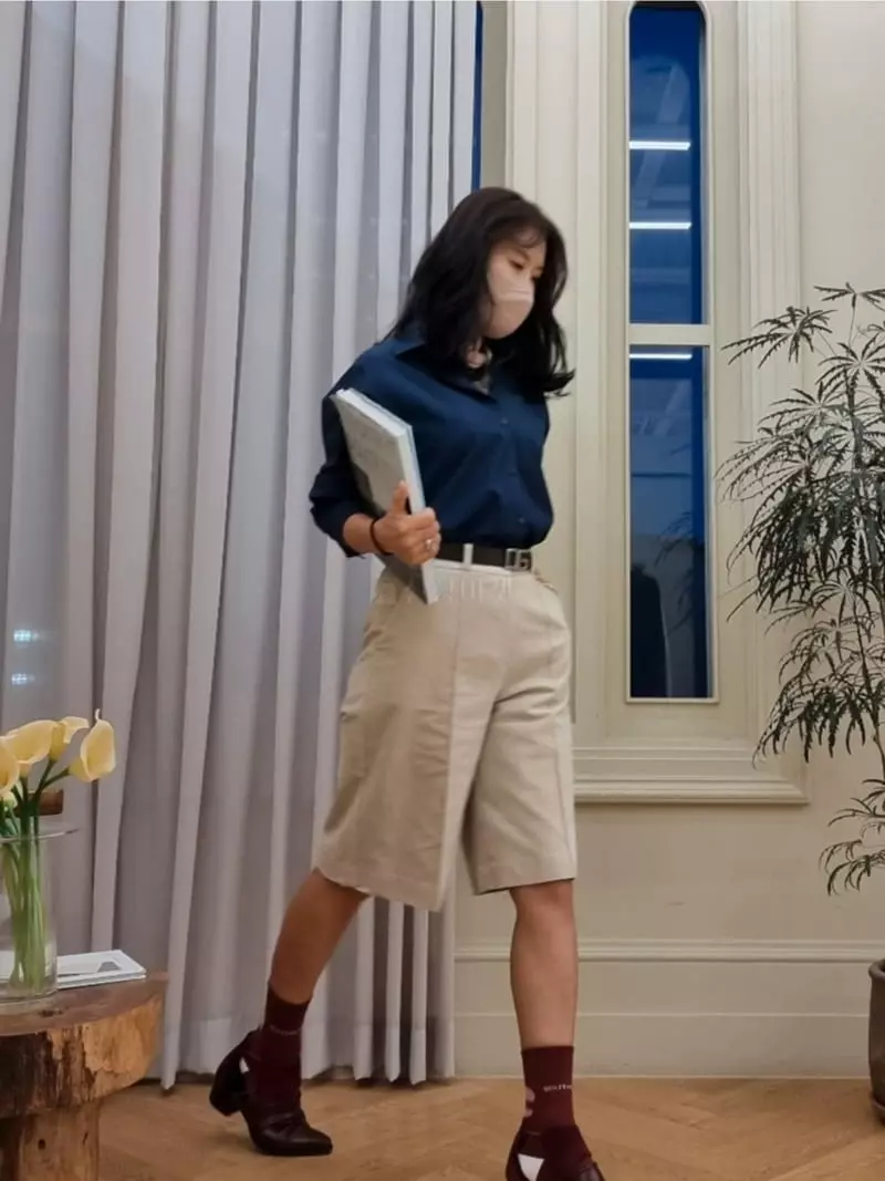 Ifuhouse - Korean Women Fashion - #momslook - Lay Stitch Shirt