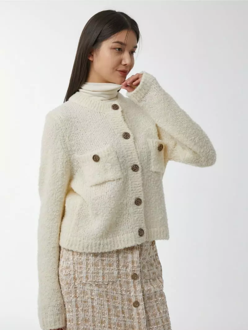 Ifuhouse - Korean Women Fashion - #momslook - Wool Bookle Cardigan - 10