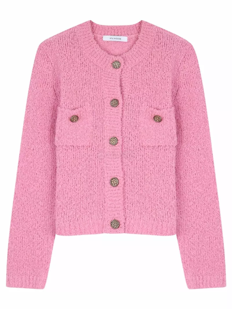 Ifuhouse - Korean Women Fashion - #momslook - Wool Bookle Cardigan - 6
