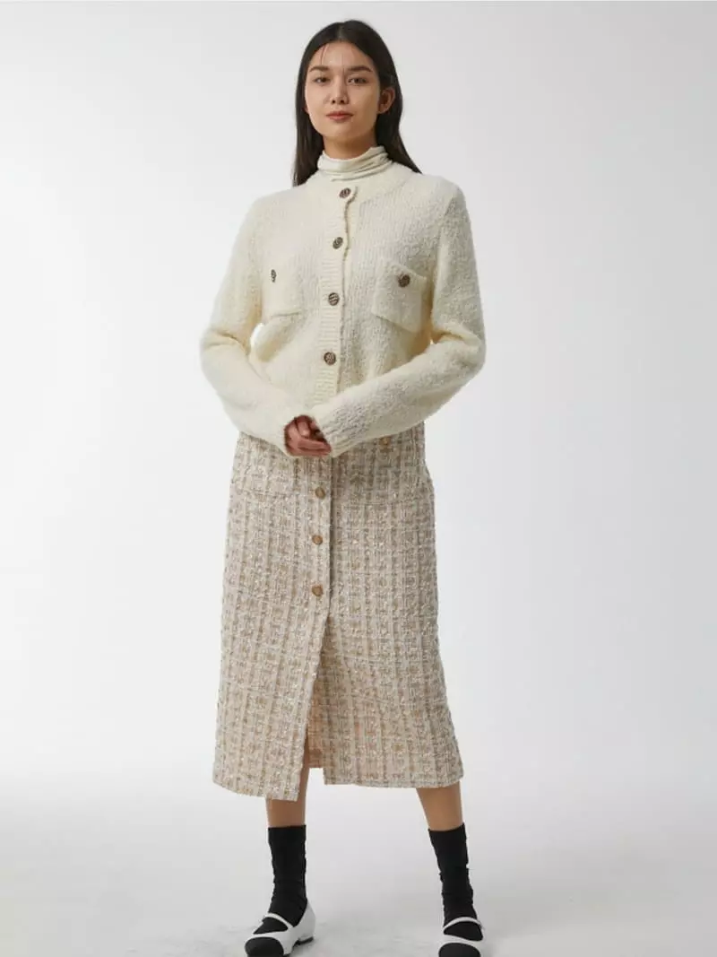 Ifuhouse - Korean Women Fashion - #momslook - Wool Bookle Cardigan - 8