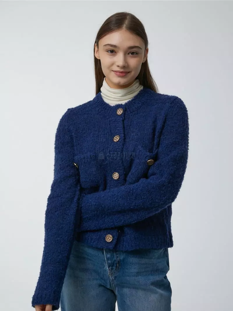 Ifuhouse - Korean Women Fashion - #romanticstyle - Wool Bookle Cardigan - 2
