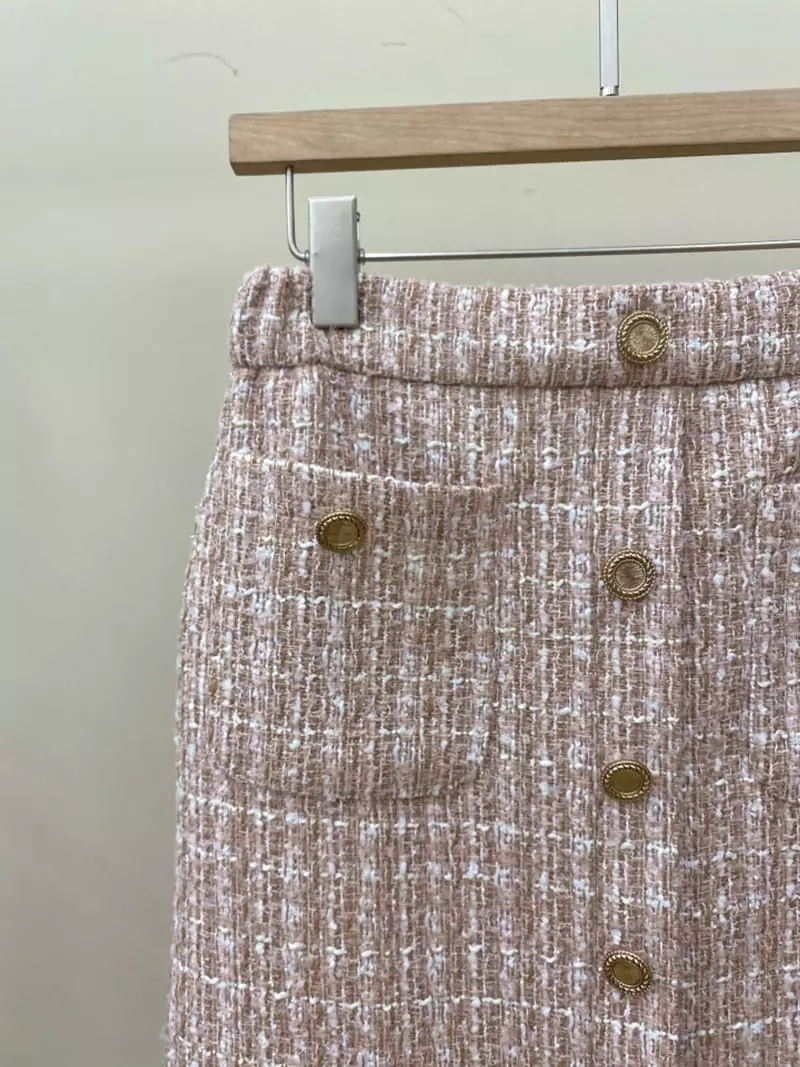 Ifuhouse - Korean Women Fashion - #shopsmall - Twid Button Skirt - 7