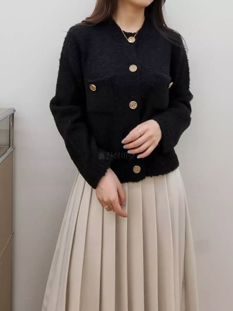 Ifuhouse - Korean Women Fashion - #shopsmall - Wool Bookle Cardigan - 4