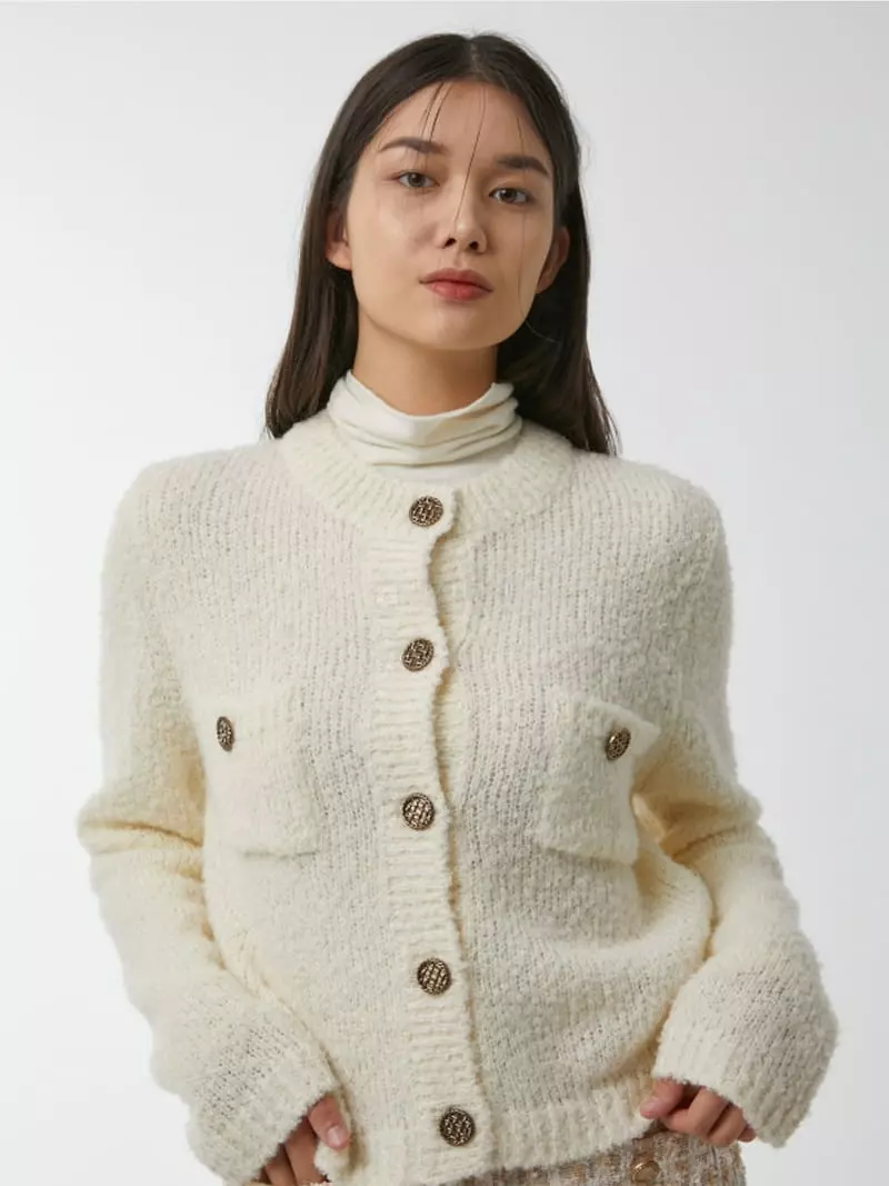 Ifuhouse - Korean Women Fashion - #womensfashion - Wool Bookle Cardigan - 11