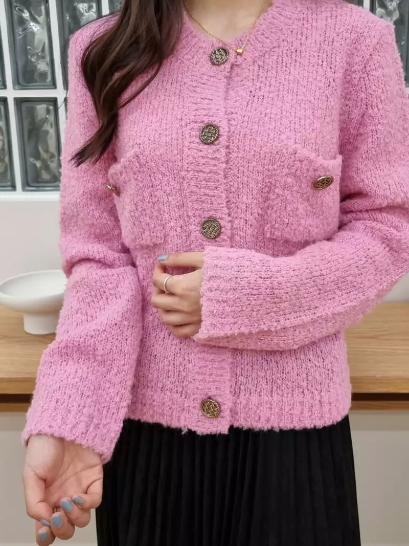 Ifuhouse - Korean Women Fashion - #womensfashion - Wool Bookle Cardigan - 7