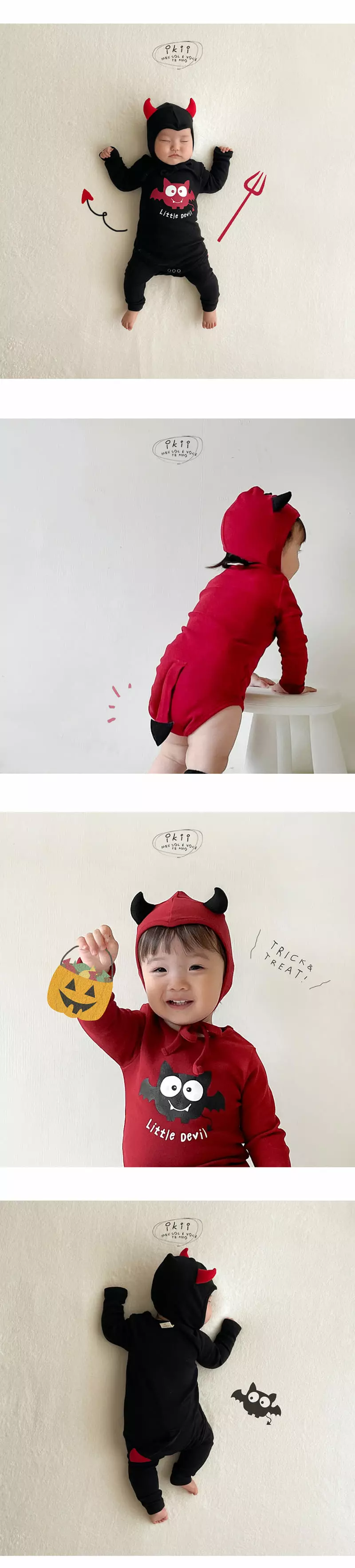 Ikii - Korean Baby Fashion - #babyfashion - Little Devil Bodysuit with Hat - 3