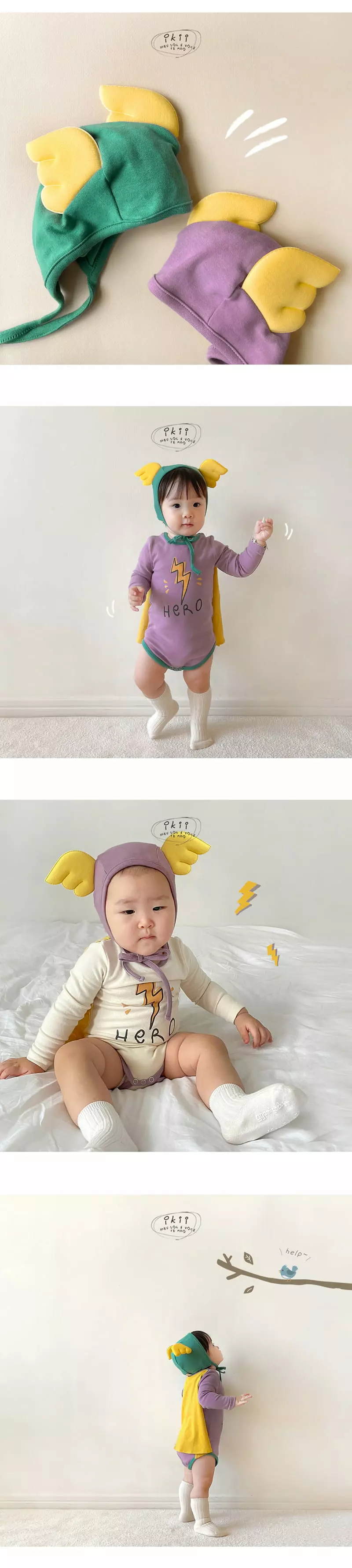 Ikii - Korean Baby Fashion - #babyoutfit - Hero Bodysuit with Hat - 2
