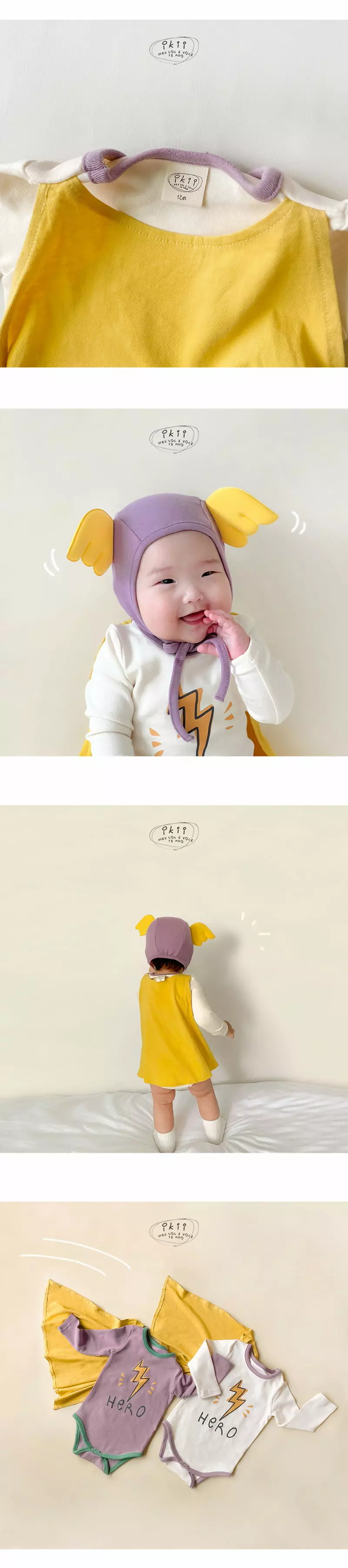 Ikii - Korean Baby Fashion - #babyoutfit - Hero Bodysuit with Hat - 3