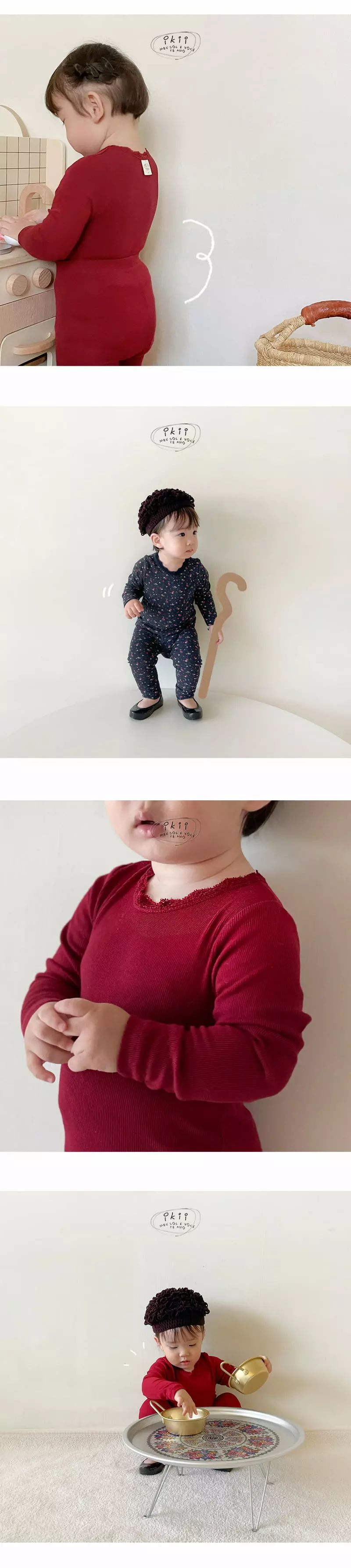 Ikii - Korean Baby Fashion - #onlinebabyboutique - G.M Top Bottom Set - 3