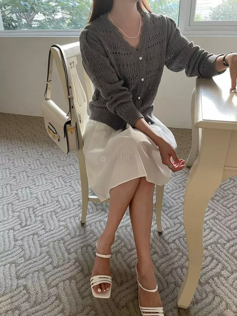 Imagine - Korean Women Fashion - #momslook - Punching Cardigan - 7