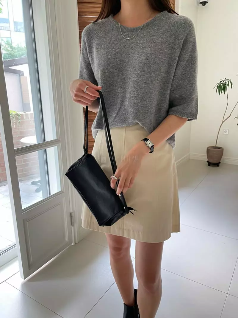 Imagine - Korean Women Fashion - #momslook - Collie Knit Tee - 2