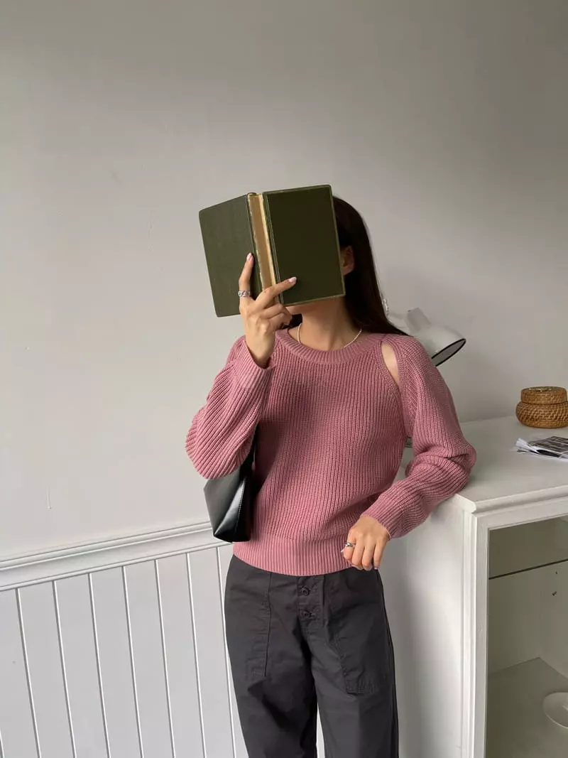 Imagine - Korean Women Fashion - #momslook - Cheese Knit Tee - 2
