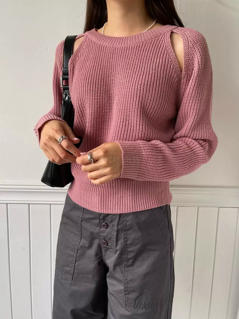 Imagine - Korean Women Fashion - #momslook - Cheese Knit Tee - 3