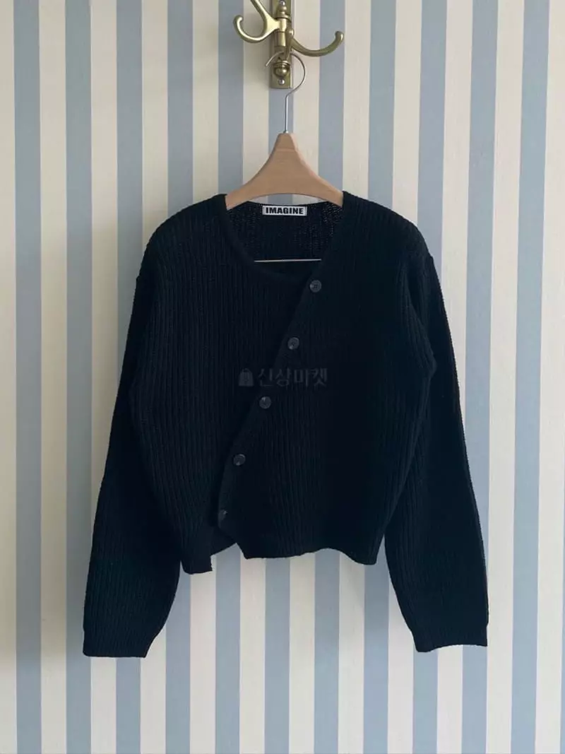 Imagine - Korean Women Fashion - #momslook - Slash Cardigan - 10