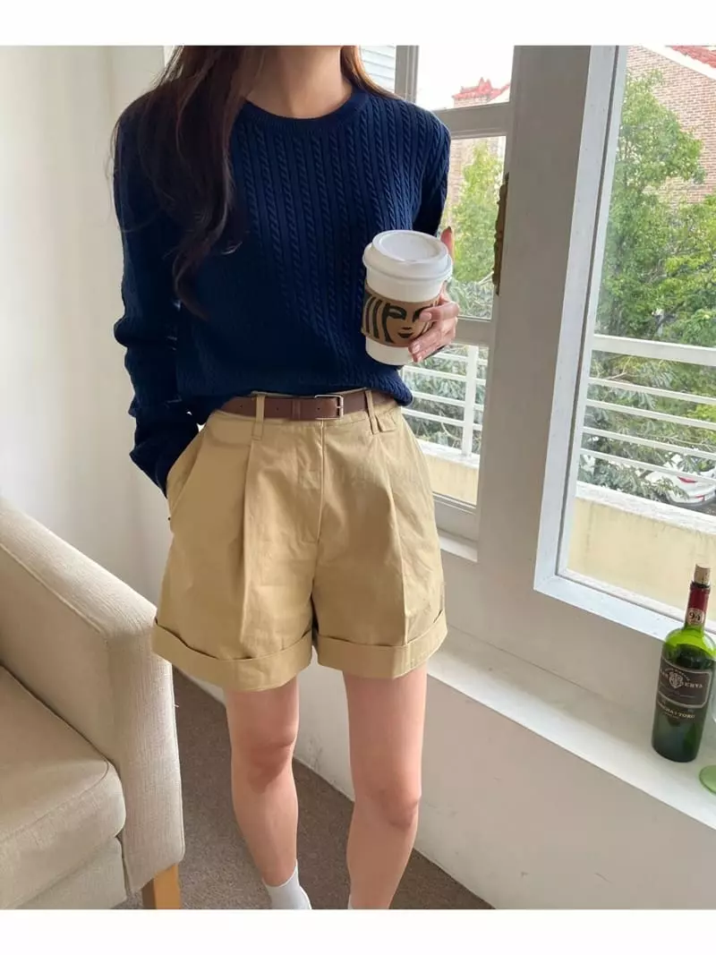 Imagine - Korean Women Fashion - #momslook - Basic Cable Knit Tee - 5