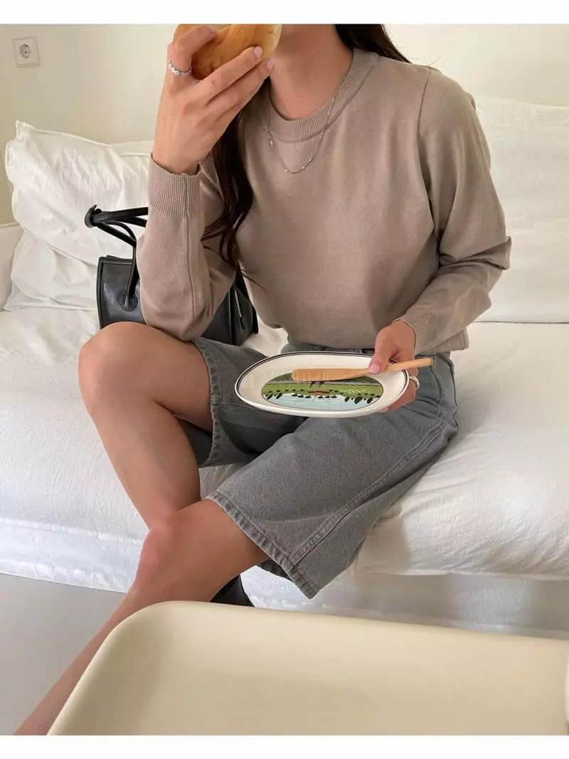 Imagine - Korean Women Fashion - #pursuepretty - Alpa Round Knit Tee - 5
