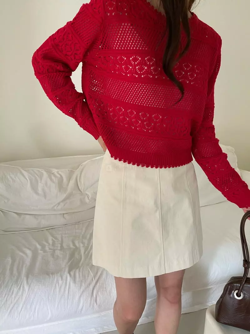Imagine - Korean Women Fashion - #vintagekidsstyle - Aro Knit Tee - 4