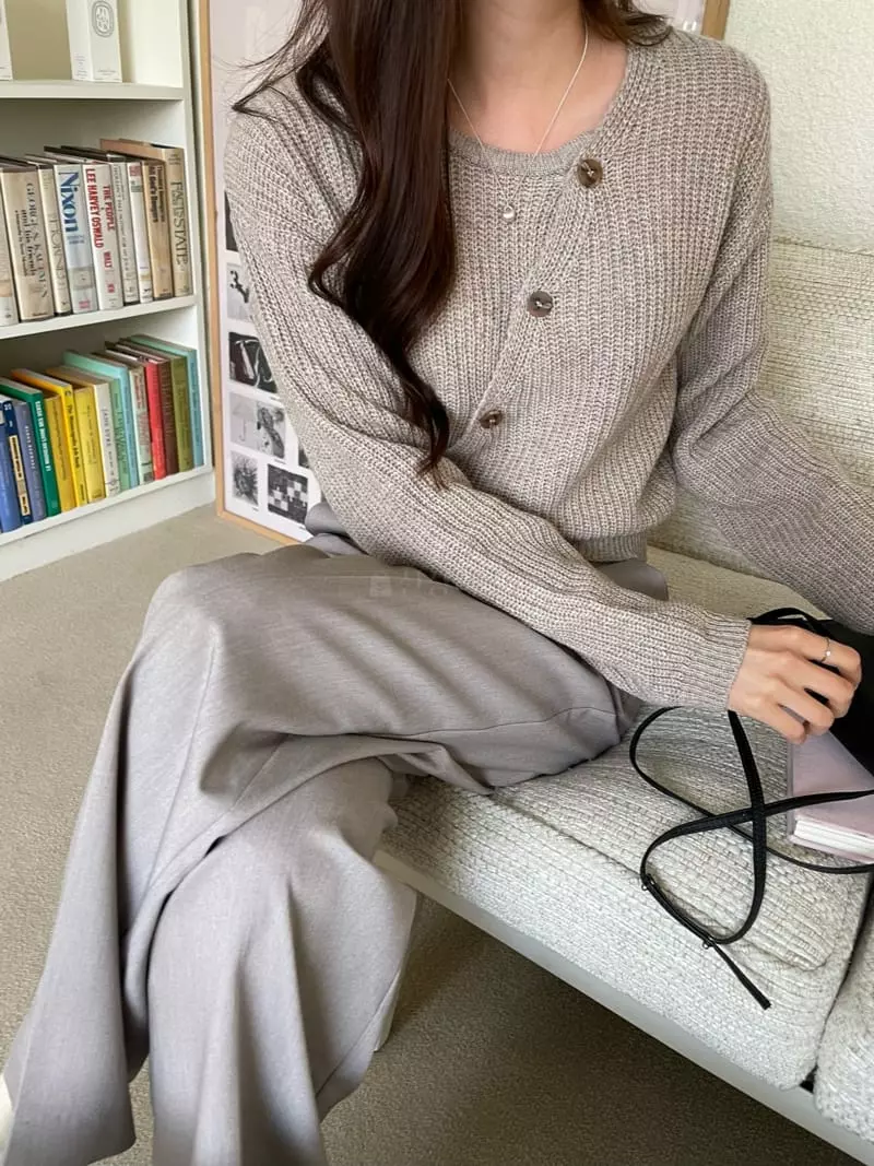 Imagine - Korean Women Fashion - #pursuepretty - Slash Cardigan - 2