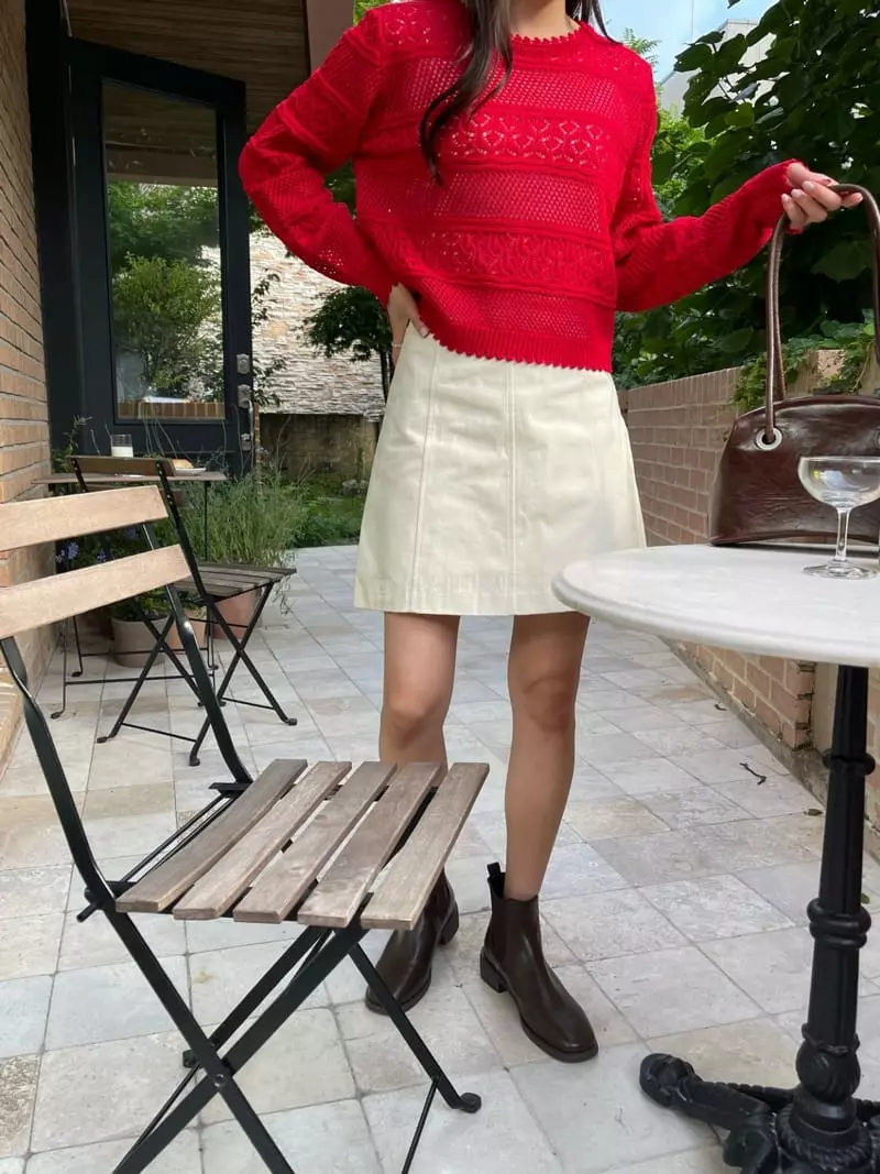 Imagine - Korean Women Fashion - #restrostyle - Aro Knit Tee - 5