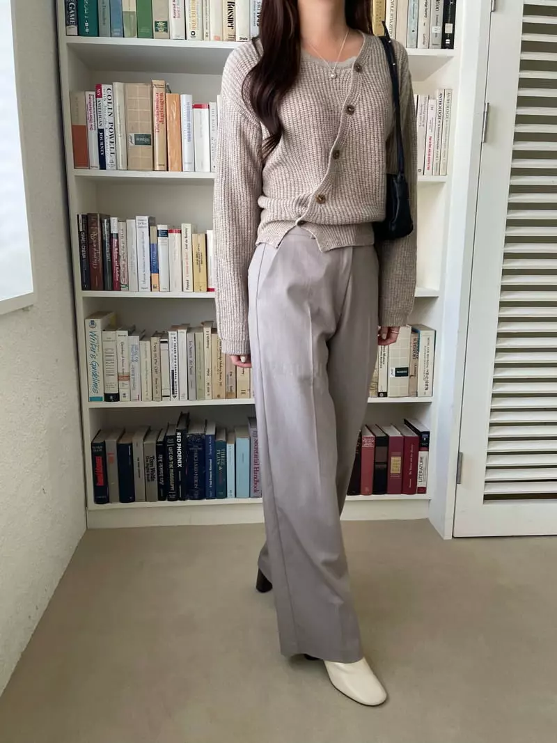 Imagine - Korean Women Fashion - #restrostyle - Slash Cardigan - 3