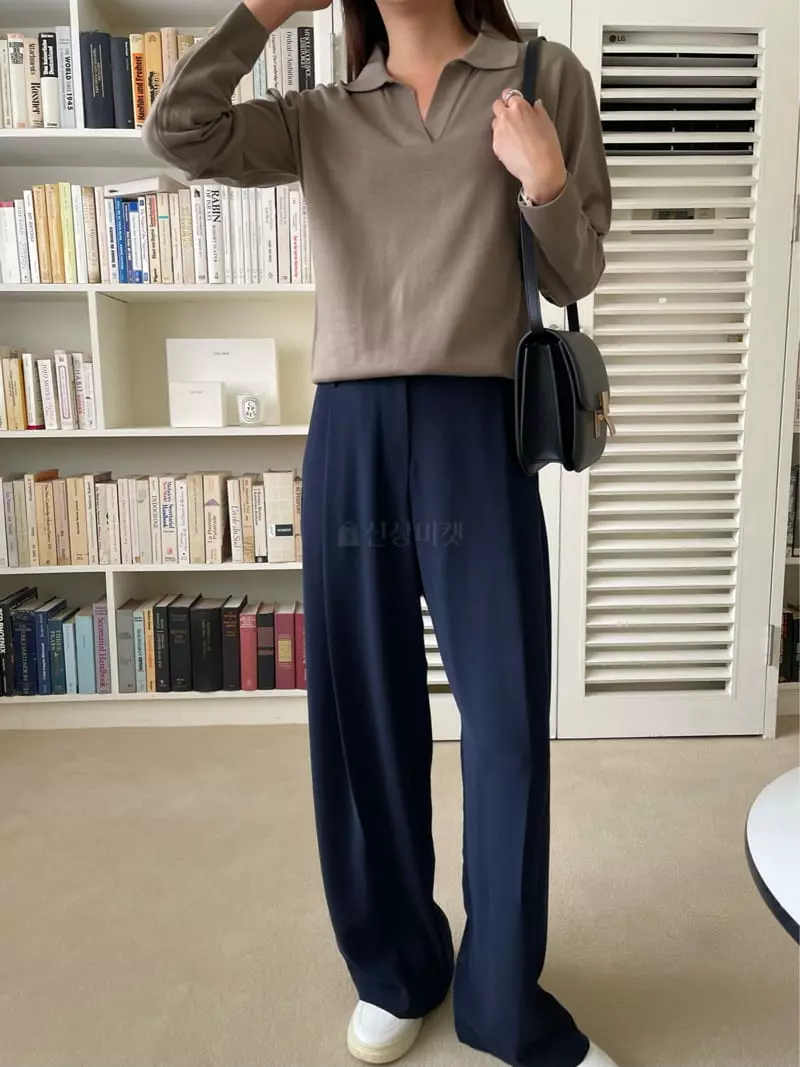 Imagine - Korean Women Fashion - #romanticstyle - Cheat Collar Tee - 10