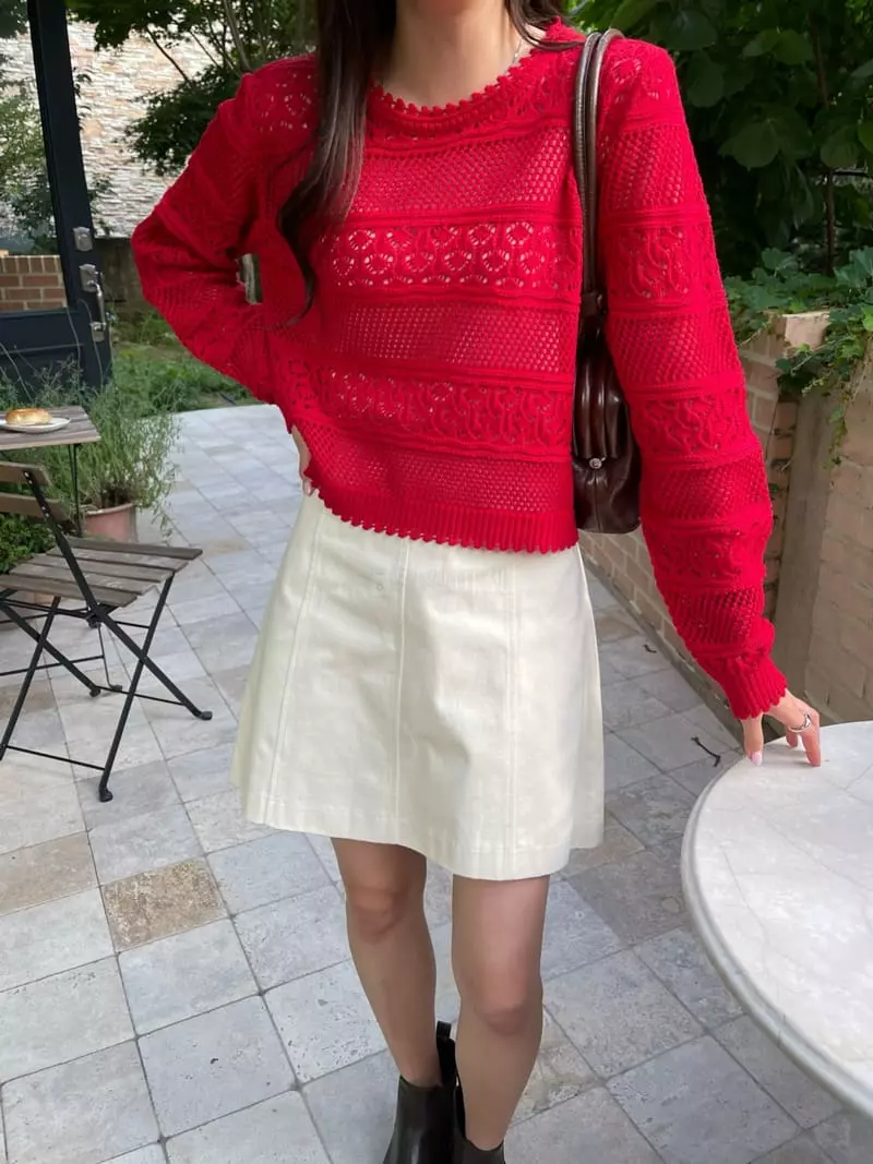 Imagine - Korean Women Fashion - #romanticstyle - Aro Knit Tee - 6