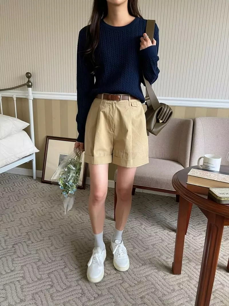 Imagine - Korean Women Fashion - #thelittlethings - Basic Cable Knit Tee - 2