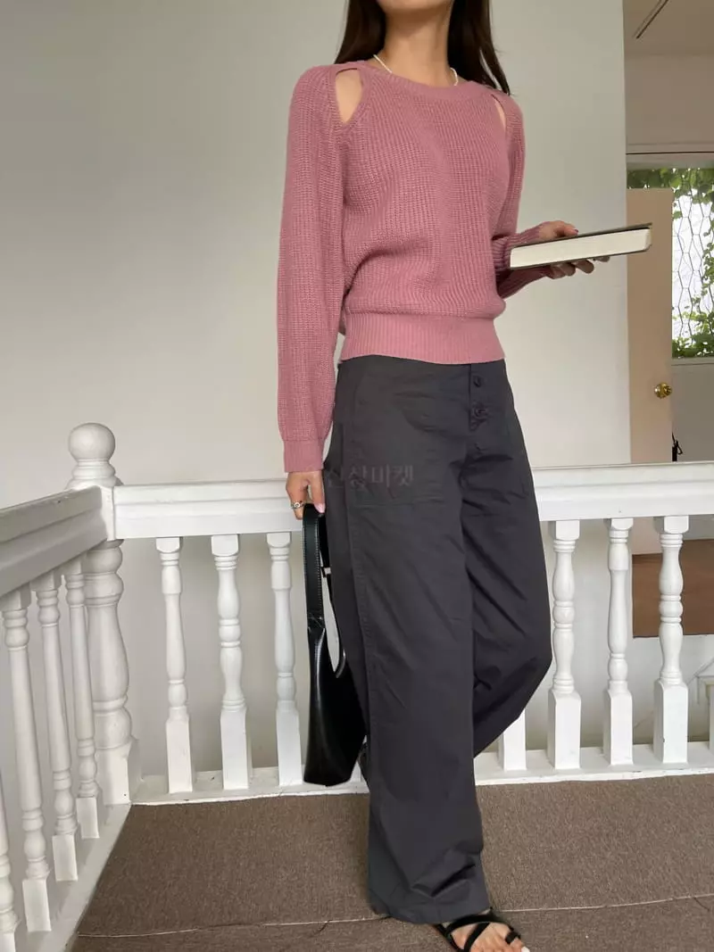 Imagine - Korean Women Fashion - #momslook - Cheese Knit Tee - 4