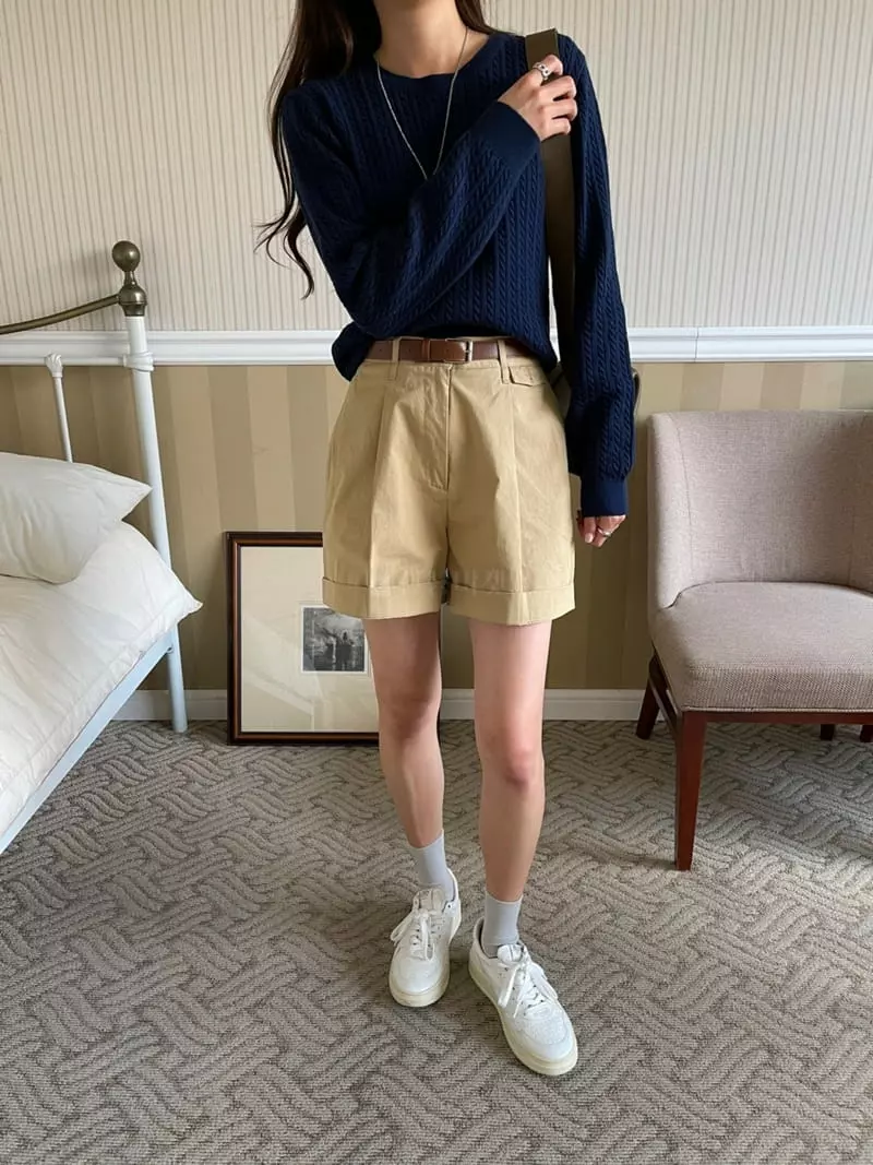 Imagine - Korean Women Fashion - #womensfashion - Basic Cable Knit Tee - 8