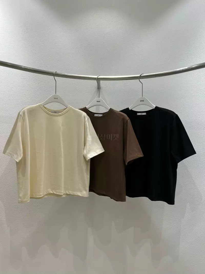 Inni - Korean Women Fashion - #momslook - Washing Short Sleeves Tee - 7