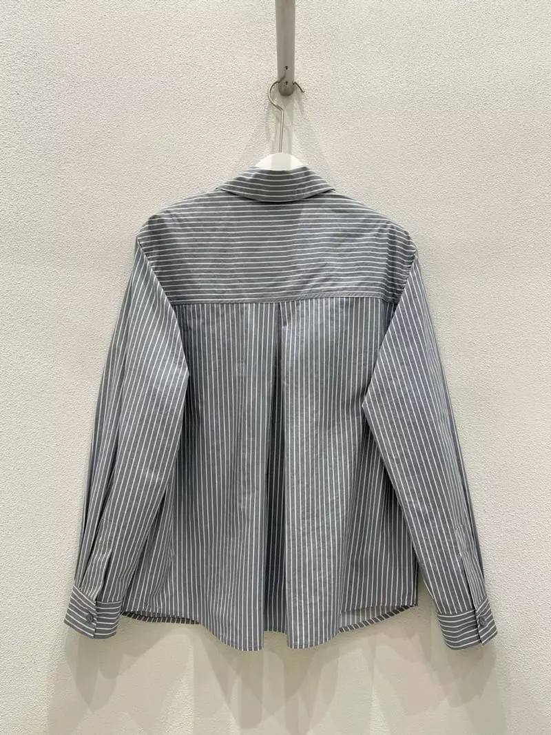 Inni - Korean Women Fashion - #momslook - Stripes Button Shirt - 8