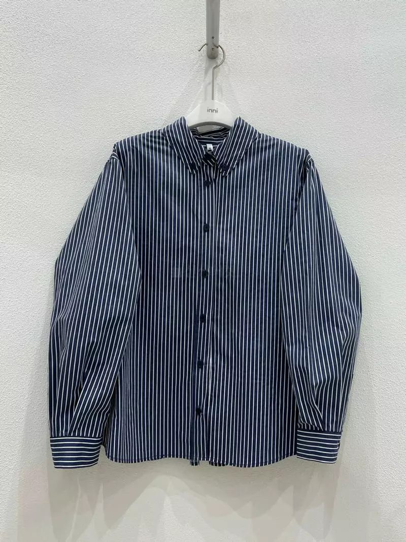 Inni - Korean Women Fashion - #momslook - Stripes Button Shirt - 9
